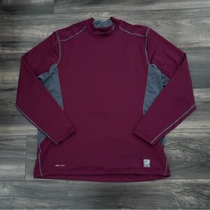 Nike Golf Pro Combat Tour Performance Shirt Men’s XL Long Sleeve Burgundy